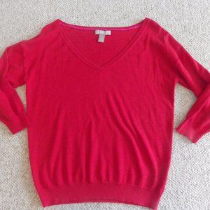 Banana Republic red v-neck sweater top